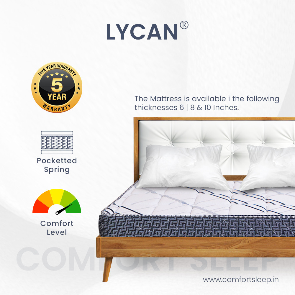 Lycan Pocketed Spring Single Mattress 72x36 – Unmatched Luxury with Pocketed Spring Comfort!