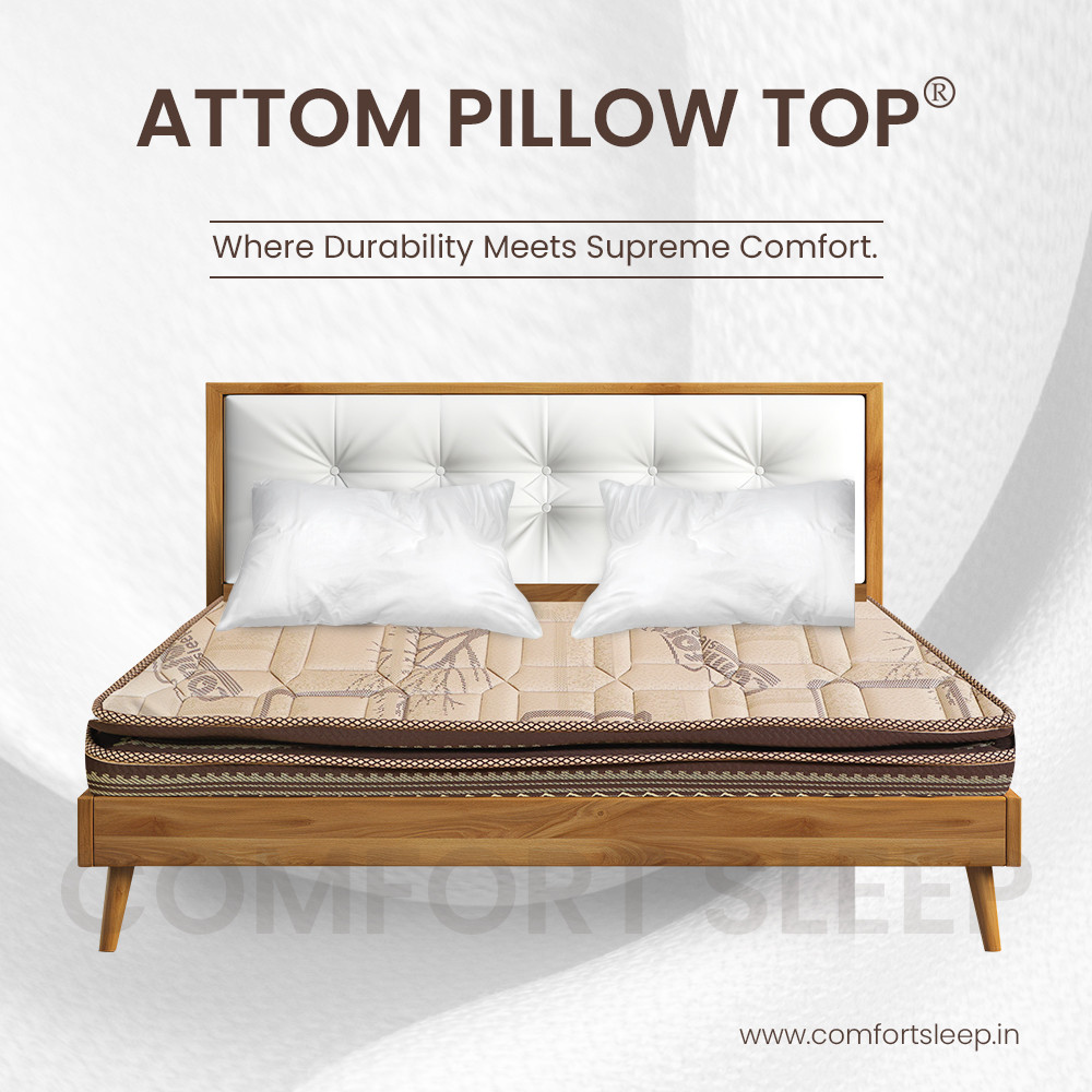 Attom Pillow Top Queen Mattress 72x60 – Luxurious Pillow Top Comfort with Cool Gel Foam for Restful Sleep!