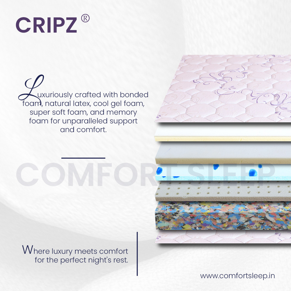 Cripz Double Mattress 72x48 – Luxury Comfort with Natural Latex, Memory Foam, and Cool Gel!