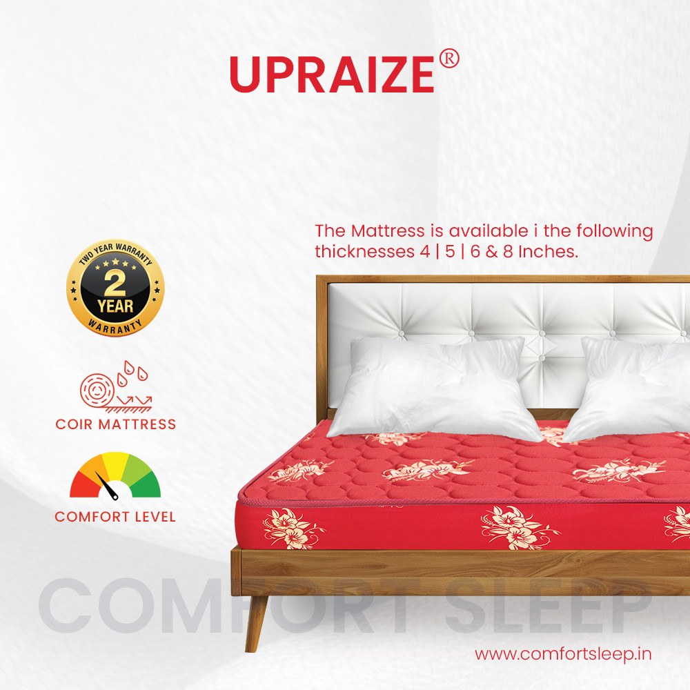 Upraize Natural Coir King Mattress 72x72 – Eco-Friendly Luxury for Deep, Restful Sleep!