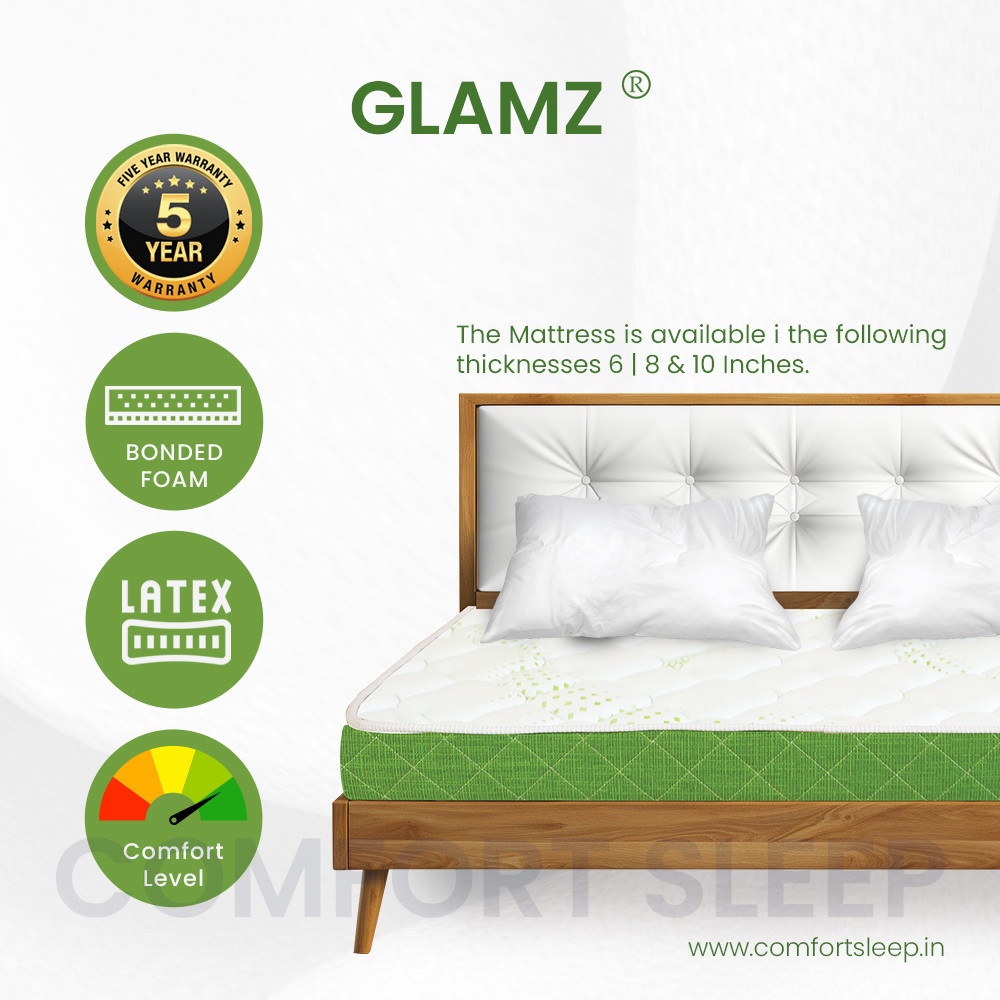 Glamz Latex Double Mattress 72x48 – Natural Latex Comfort with Enhanced Support for Restful Sleep!